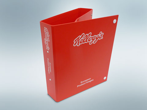 A4 paper over board Easel binder -&nbsp; press stud closure, screen printed 1 colour.